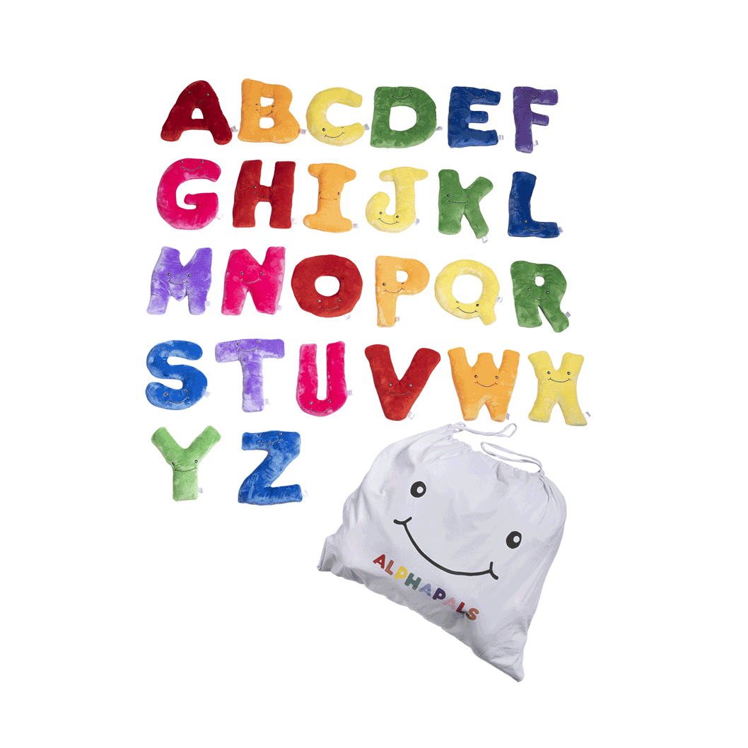 Alphapals® 11 Inch Plush Letter Set with Drawstring Bag