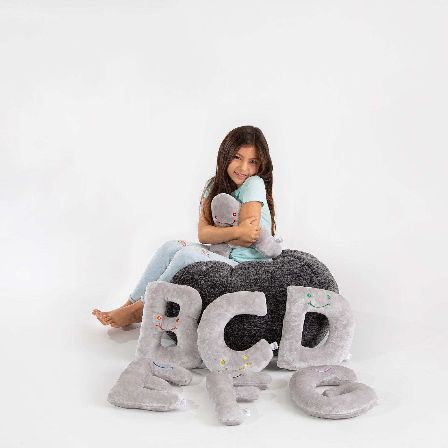 Alphapals® 11 Inch Plush Letter Set - Dove Grey